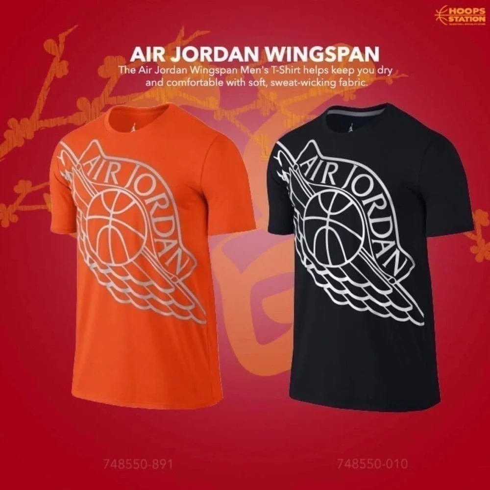 🪽Nike Air Jordan Orange & Gray Wingspan T-shirt